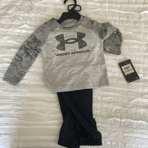 Under Armour kids baby clothes set 12 months black pants jogger NWT